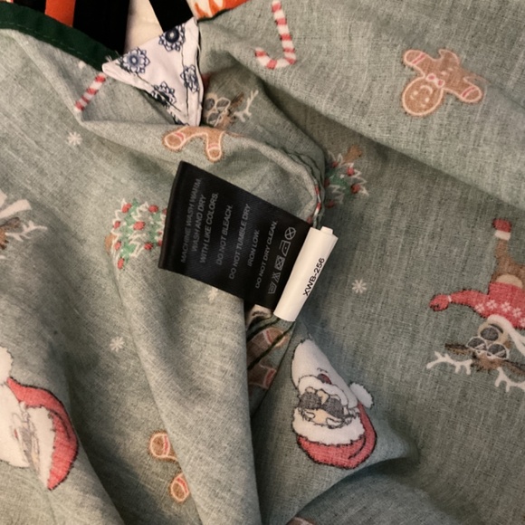 Denim & Flower Ricky Singh Button Up Santa Print Short Sleeve Shirt Boys 12-13 - Picture 7 of 7